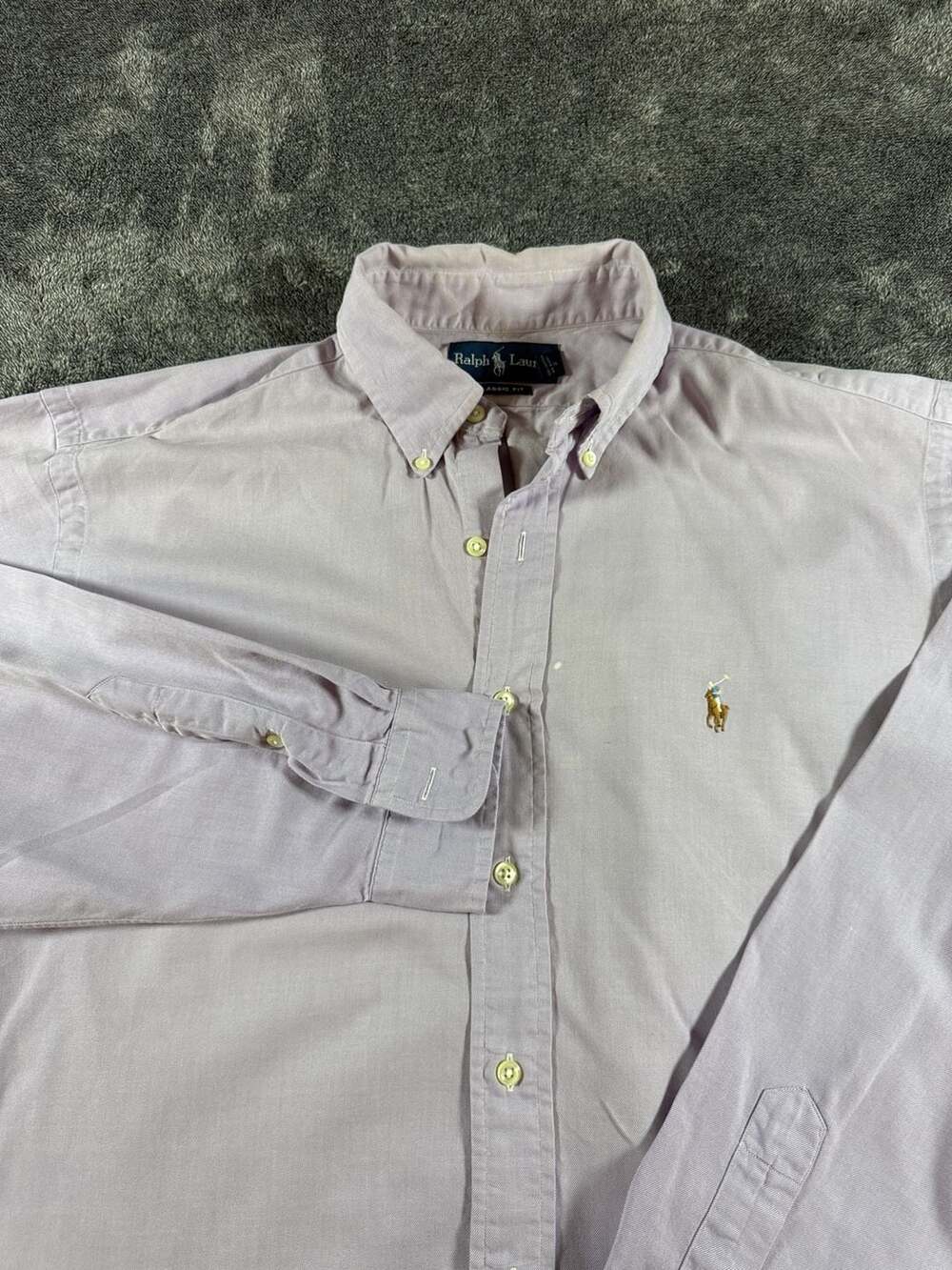 Ralph Lauren Classic Fit Button-Down Shirt Size 16 L Purple Hong Kong